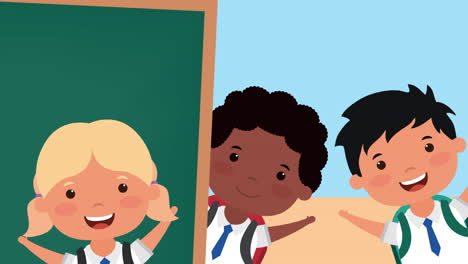 back to school season with interracial kids