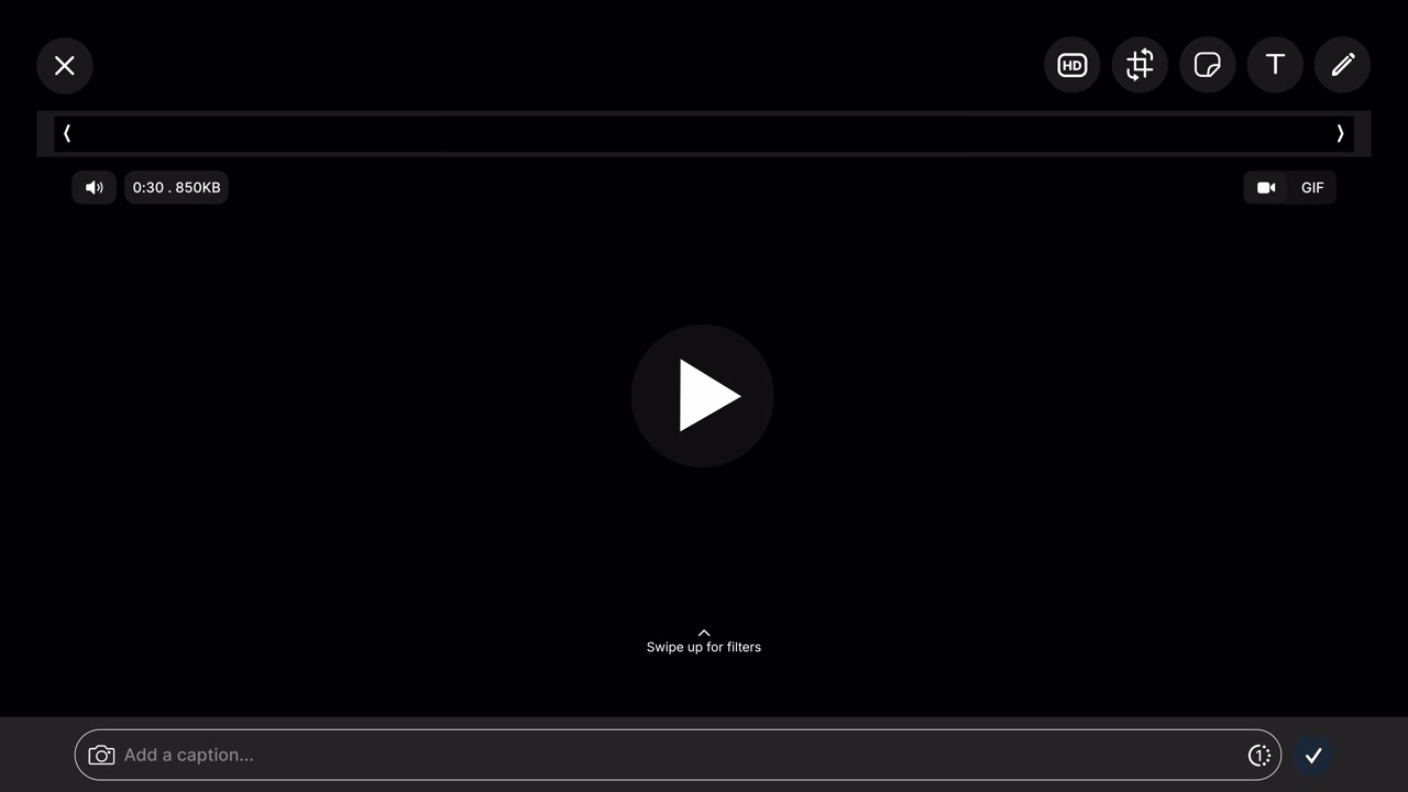 Pantalla de grabación de video de WhatsApp Status