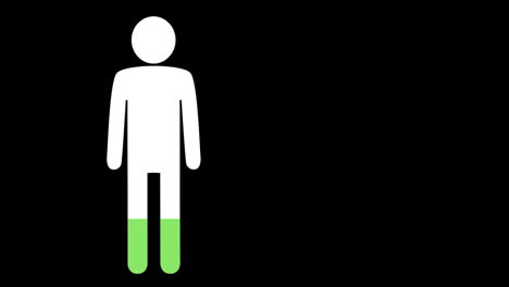 man symbol filled with green colour