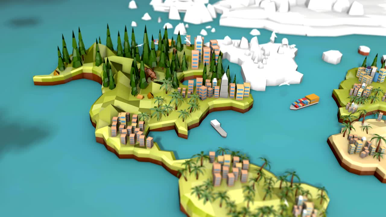 Low Poly Earth - North America