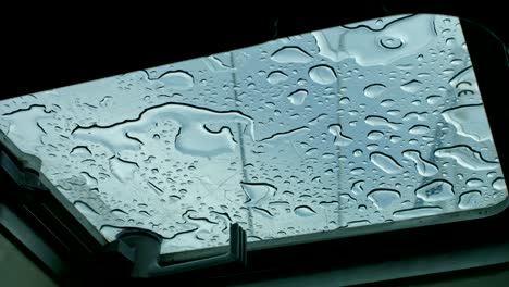 gotas de lluvia en un vaso