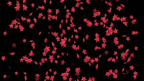 4k abstract flying star shape loopable animation, black color background