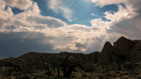 time lapse desert sunny day starts to get covered in storm clouds