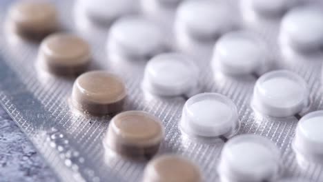 close-up of birth control pills in blister pack