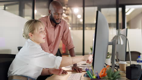 computer, training and manager with employee