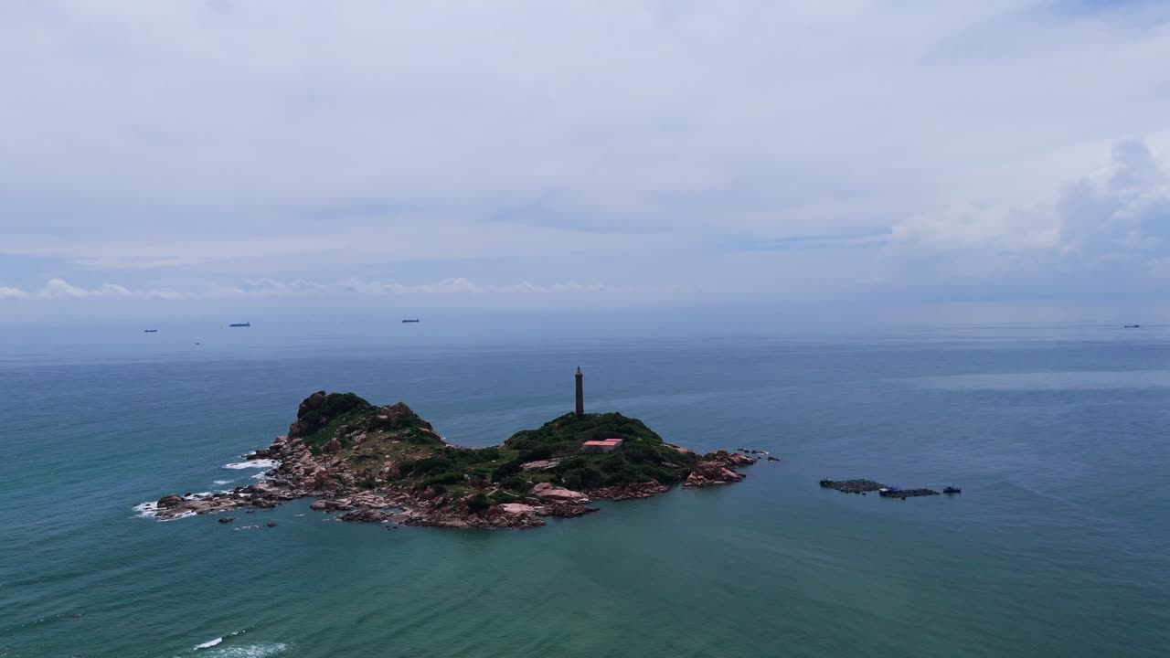 Aerial View of the famous Ke ga Cape in Binh Thuan (Vietnam) During the Rainy Season