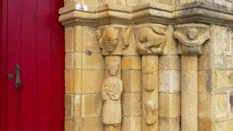 ornate stone carvings of san xoan church in vilar de santos, ourense, galicia, spain