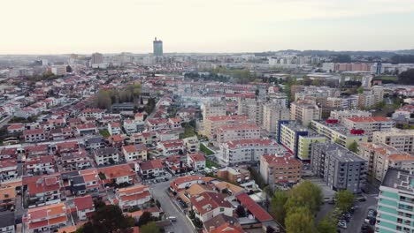 Bird's-eye-view-of-Maia-city,-Portugal