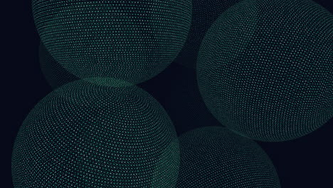 a cluster of dots forming a circular pattern is depicted on a dark background in the image