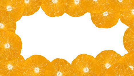 background with moving oranges on the white