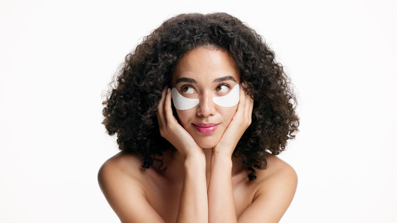 Woman with eye patches