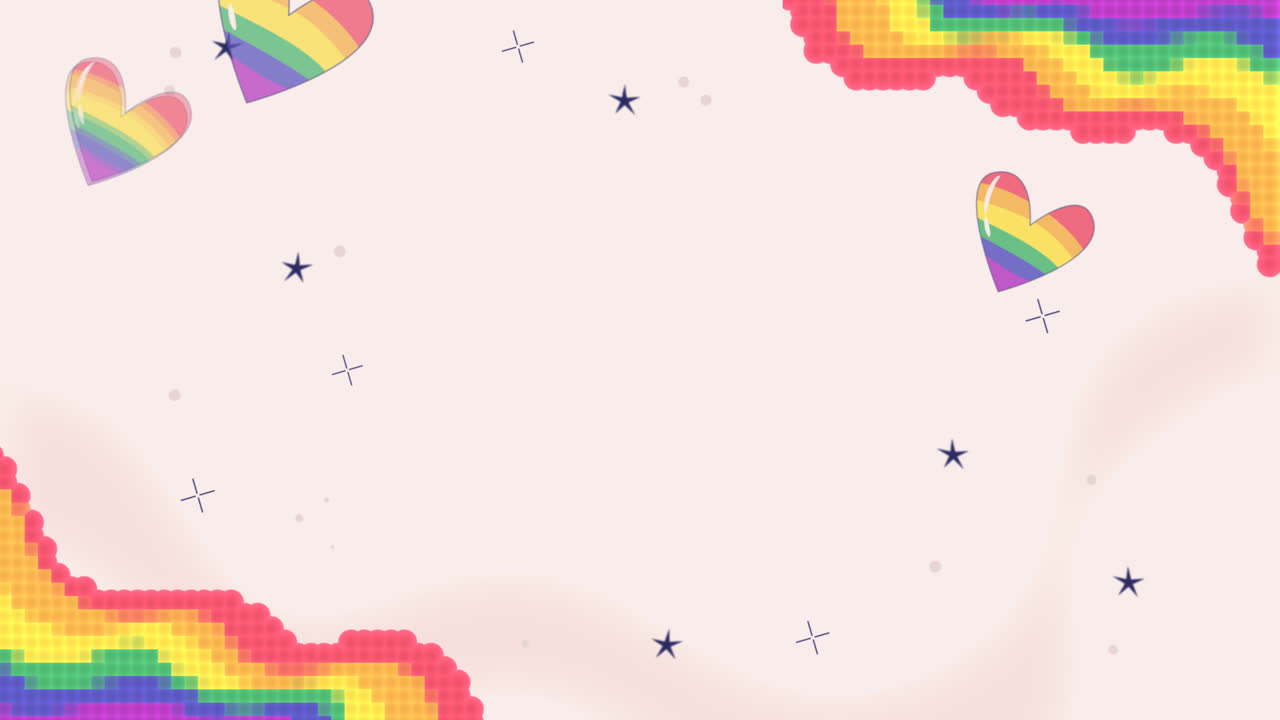 평평한 lgbt 자부심 달 배경의 모션 그래픽