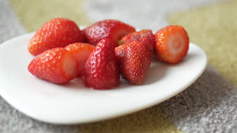 fresh strawberries on a plate