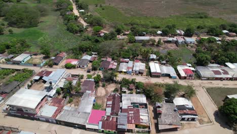 aerial view of el samán de apure village, rural venezuela landscape