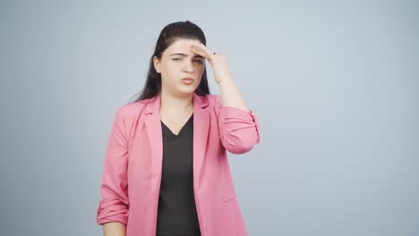 una mujer de negocios deprimida.