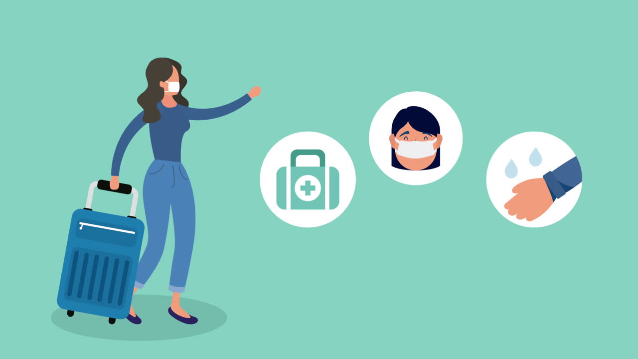 пандемия коронавируса с путешественницей женщиной и предотвратить иконы