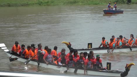 Traditional Long Boat Race Held At Kuching Water Front Every Year