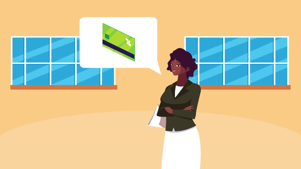 Businesswoman Considering a Credit Card