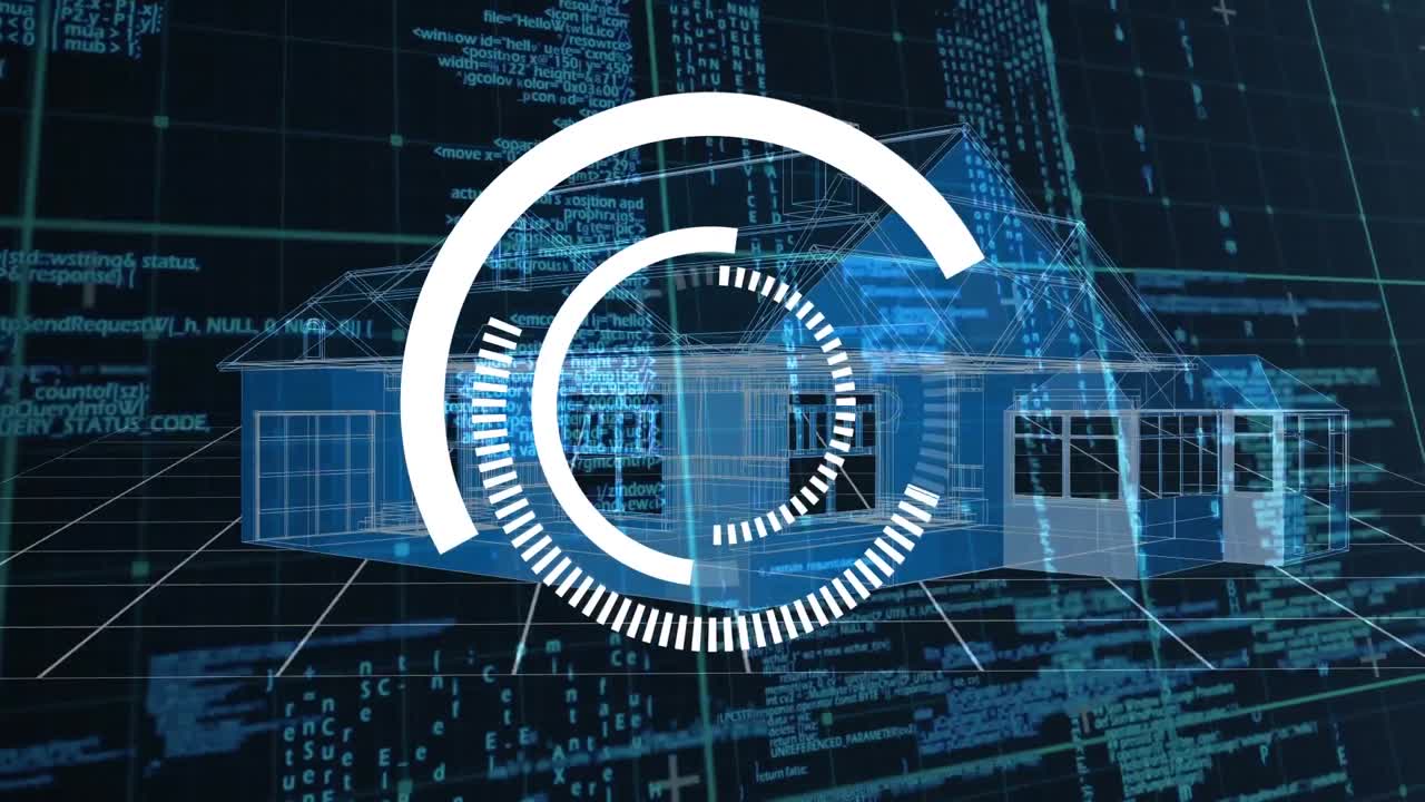 블루프린트 집은 그리드에 대항하여 회전합니다.