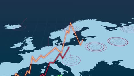 Animation-Der-Weltkarte-über-Datenverarbeitung