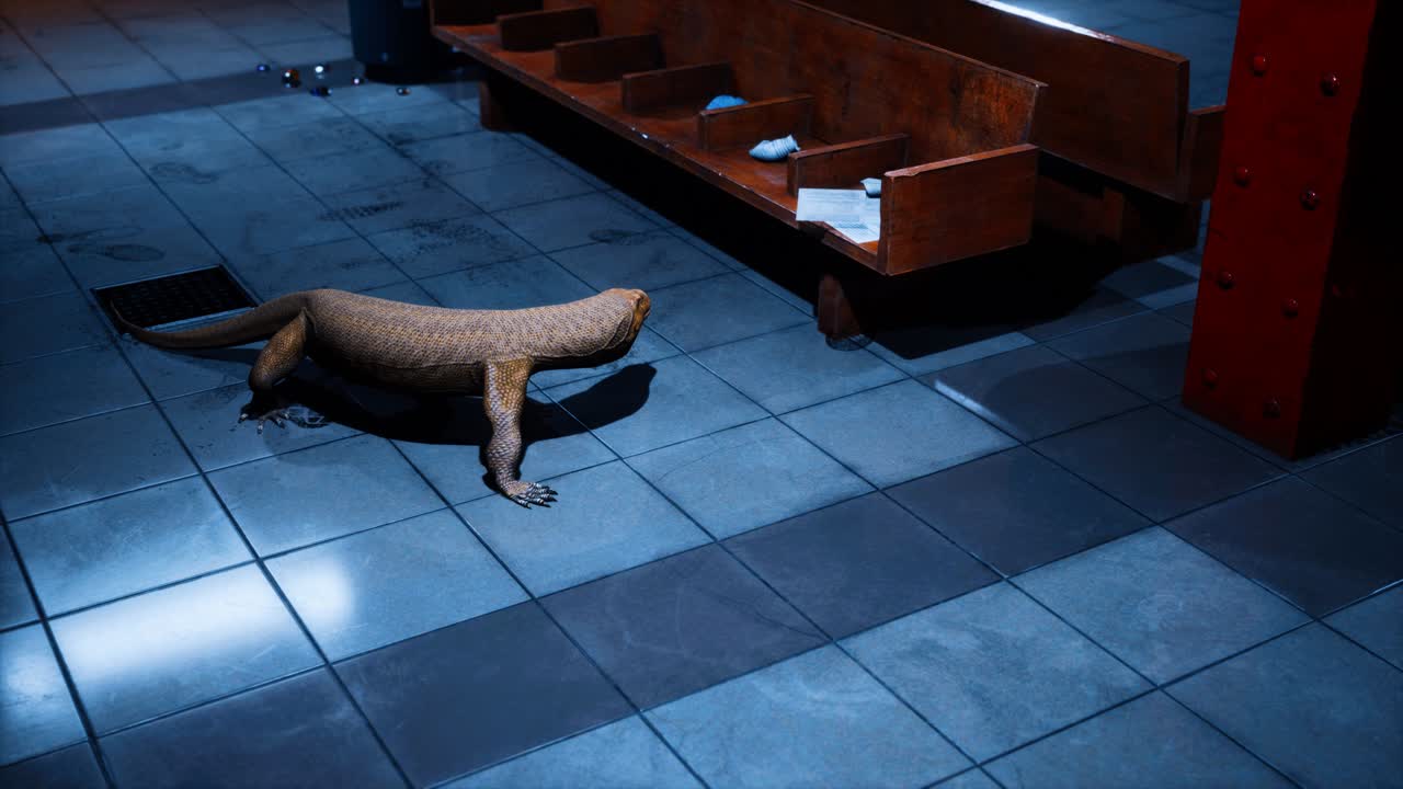 el dragón de comodo en la estación de metro subterránea