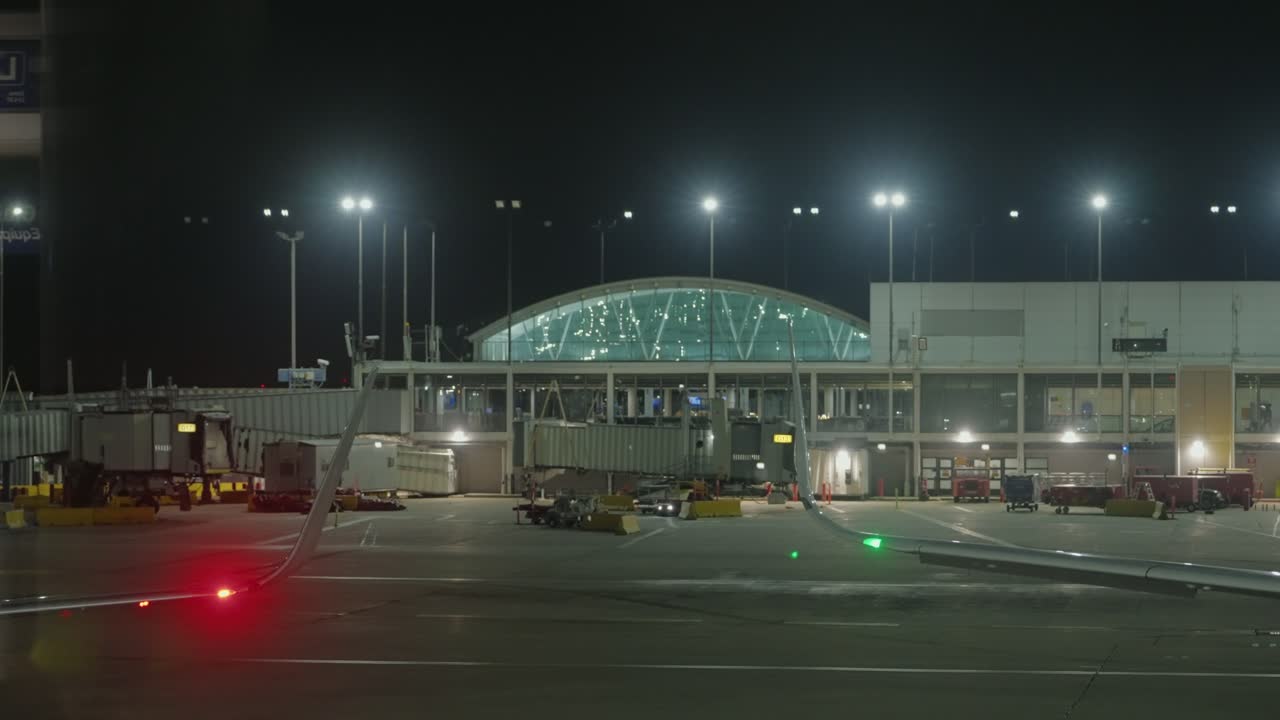 Chicago O'Hare at Night: Illuminated Terminal and Tarmac