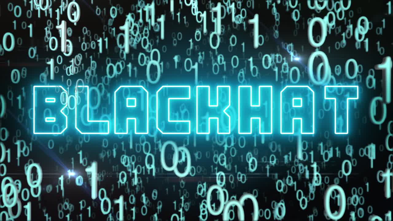 concepto de sombrero negro azulado con código digital