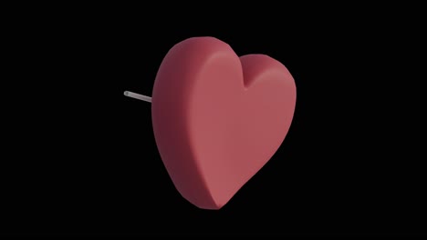 3d rendering of heart with pulse line on black background