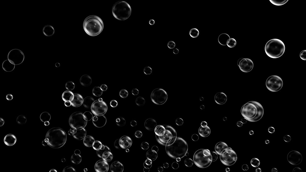 Beautiful Motion Through the Underwater Bubbles Cloud on Black Backgrounds
