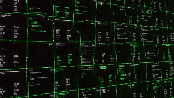 Abstrakt visualisering av datakode