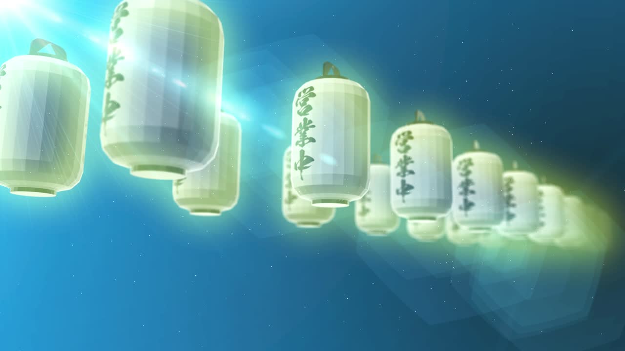 일본 중국 빛 랜턴 페스티벌 루프 애니메이션