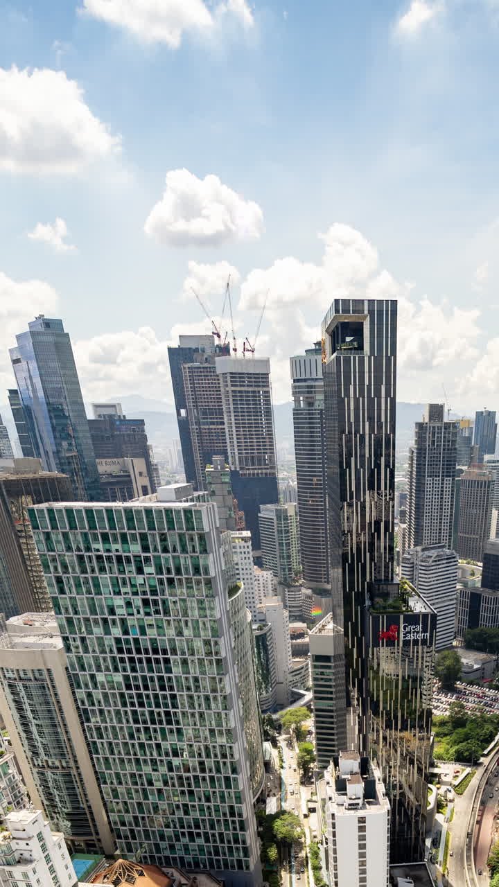 Kuala Lumpur petronas towers and skyline in vertical