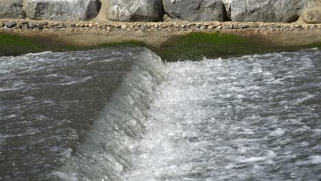 artificial cascade waterfall in seoul yanjae stream district closeup