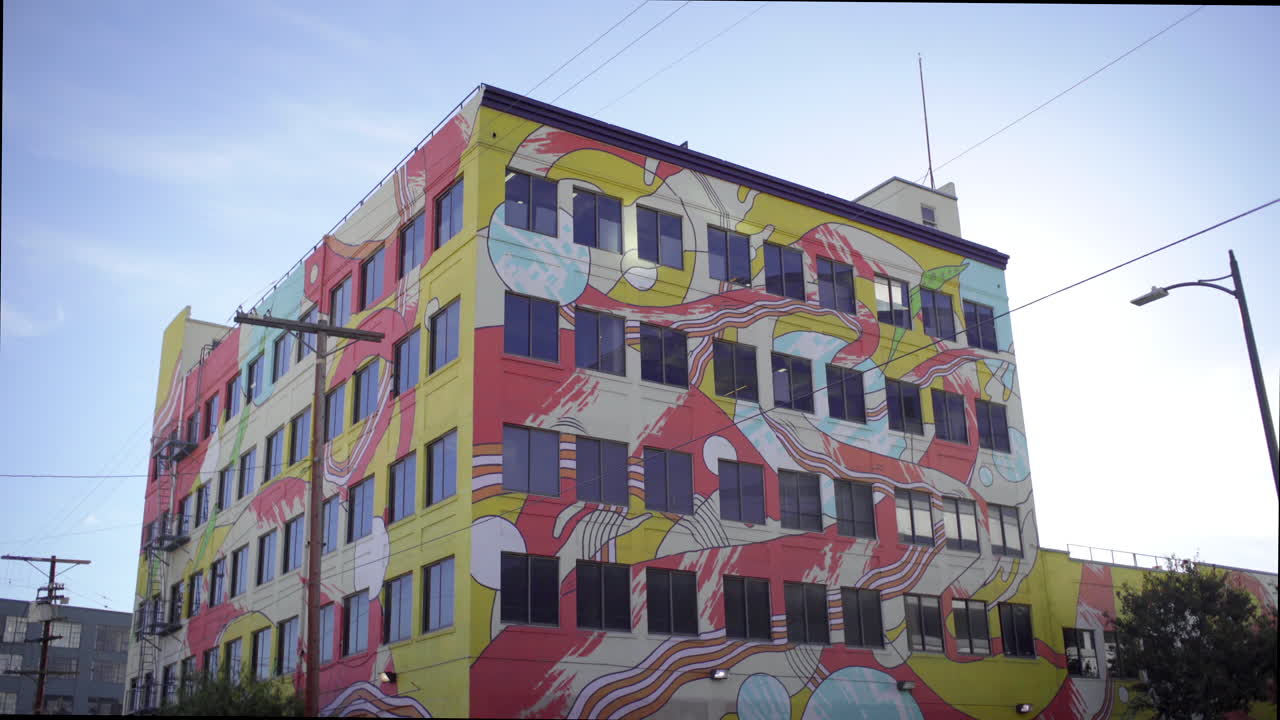 Colorful Mural on an Urban Building Facade