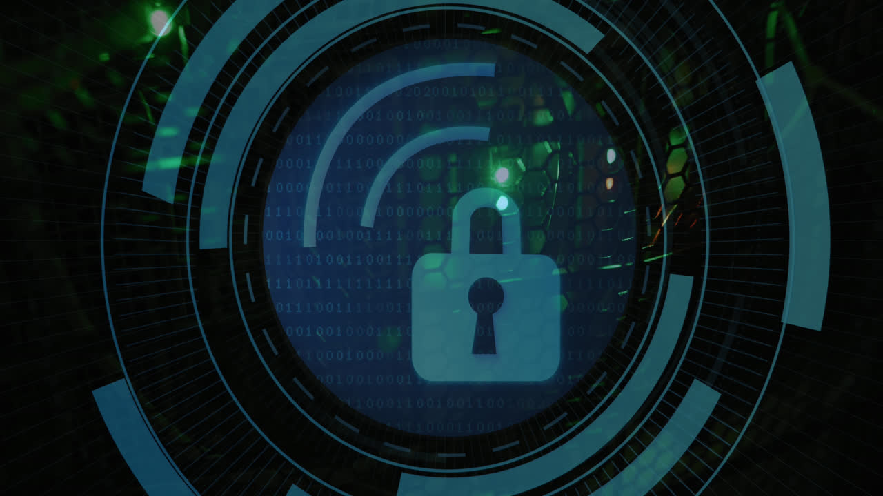 animación del icono del candado sobre la sala del servidor