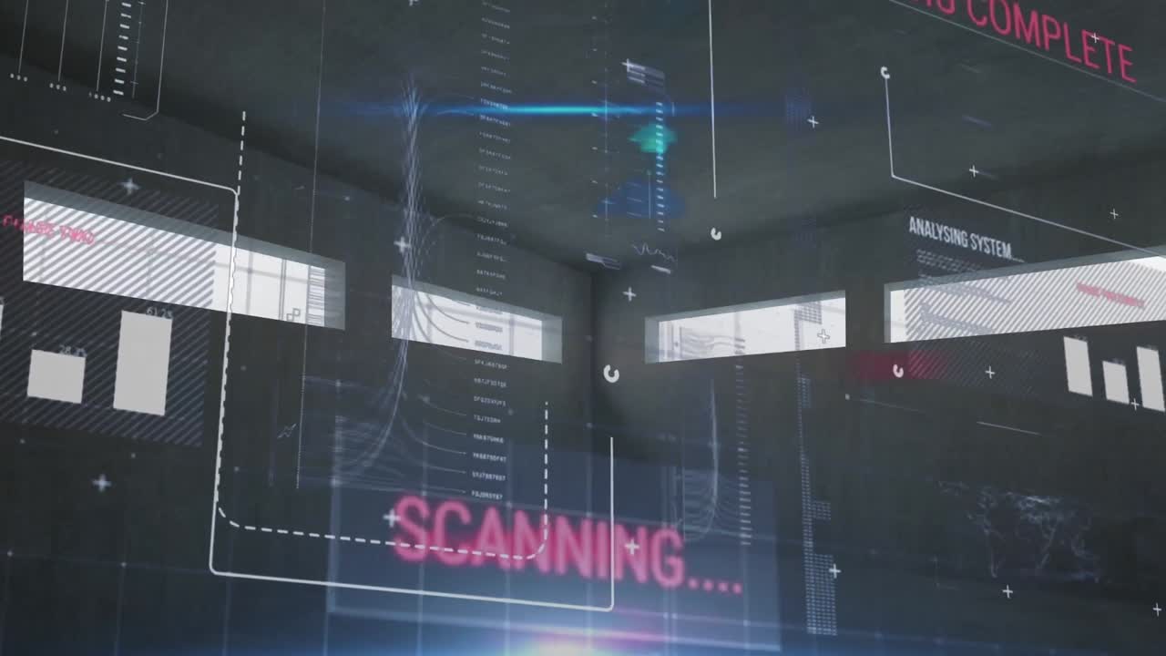 검은색 배경에 데이터 처리의 애니메이션