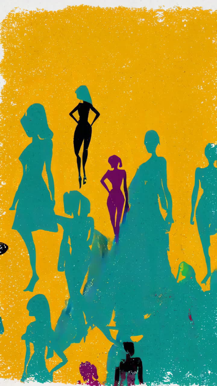 Vibrant Abstract Silhouettes of Women