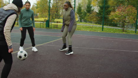 women playing soccer