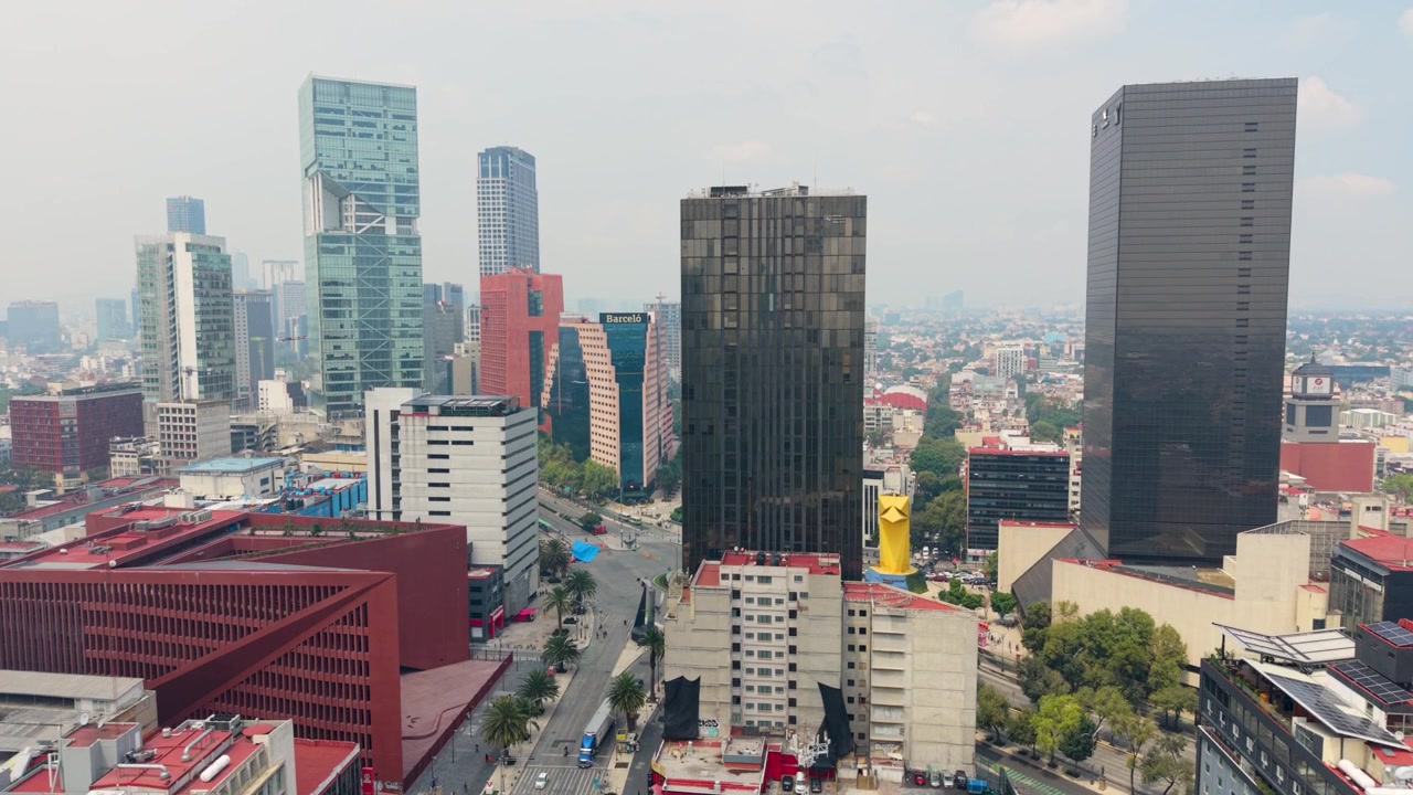 Skyscrapers and landmark buildings across the Mexican capital