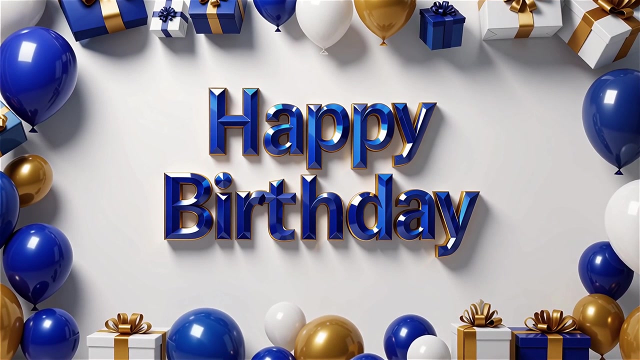 Sfondo di compleanno con palloncini e regali