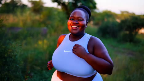 woman running outdoors