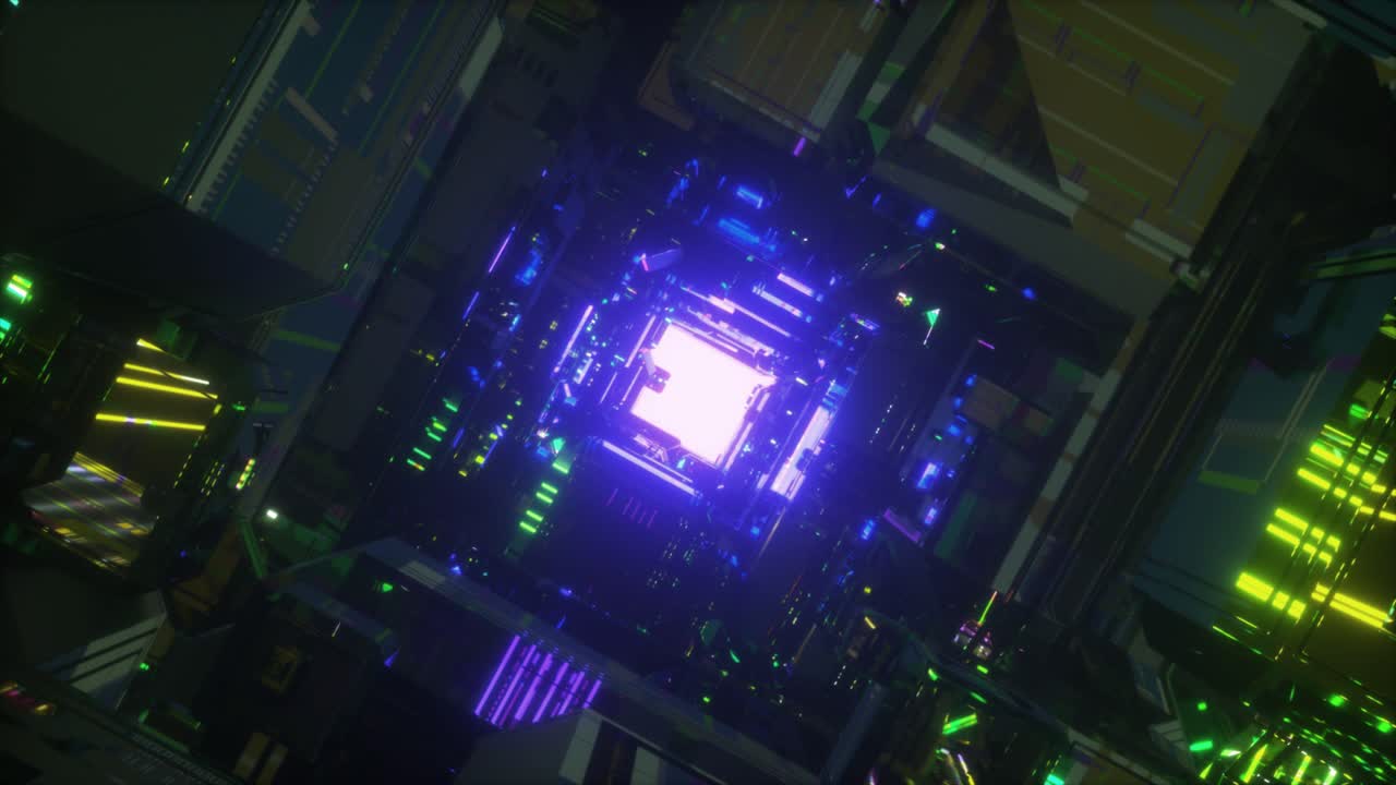 el túnel brillante del ciberpunk