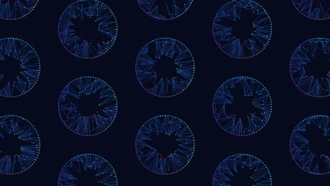 colorful overlapping circle pattern on a black background