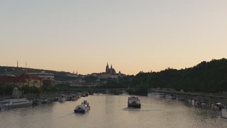 prague sunset river view