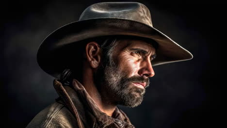 portrait of a rugged cowboy