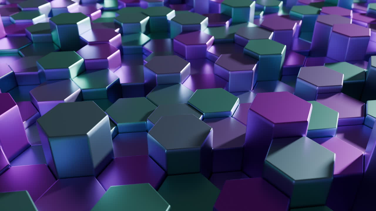Satisfying Random Hexagon Movement 3D Render