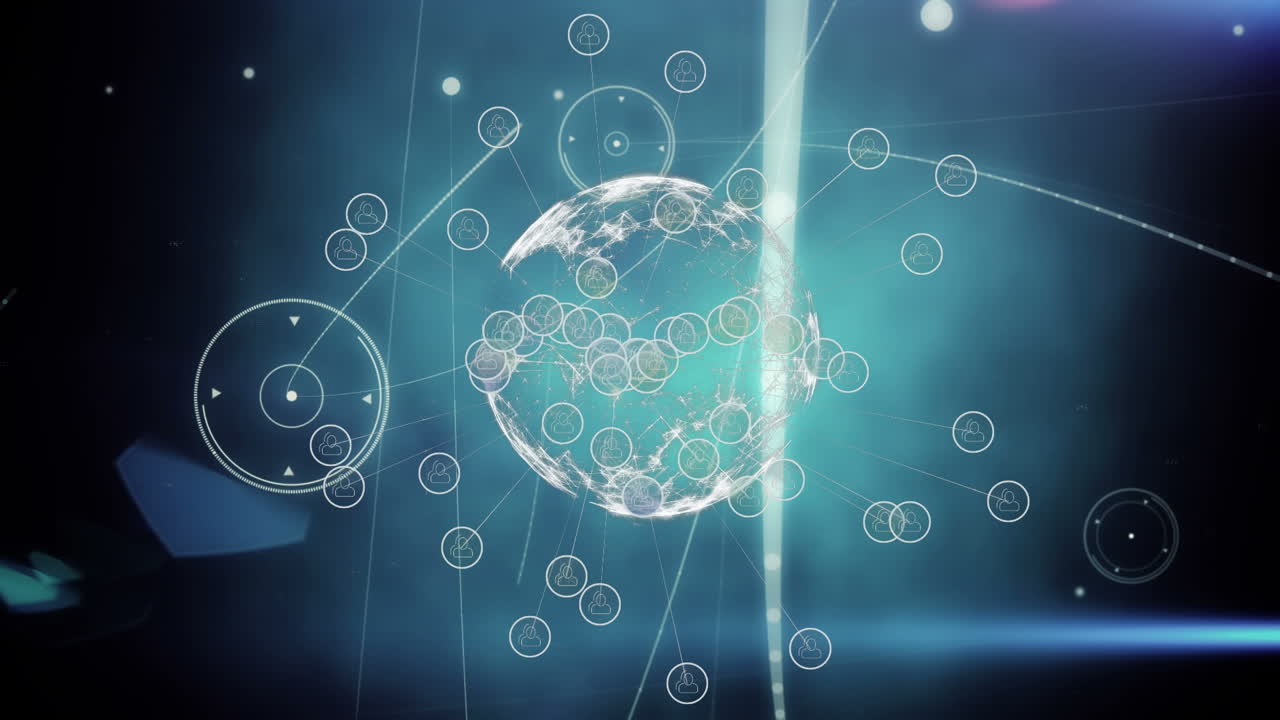 연결 네트워크를 통해 지구의 애니메이션