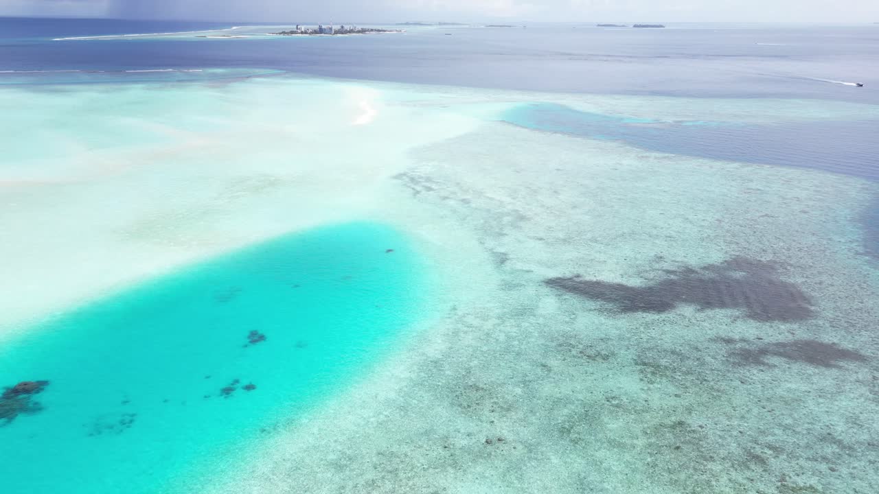 Aerial view of a beautiful island in the Maldives