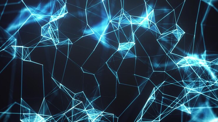 Forma futuristica blu di rete, ciclo continuo