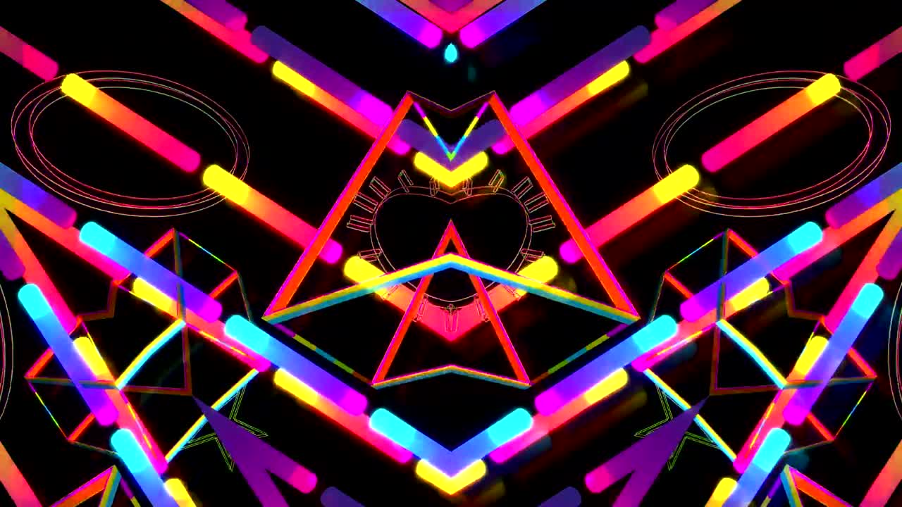 Sfondo caleidoscopico a colori astratti in loop per DJ VJ